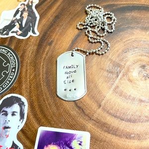 Find here: @ peacedbyalise2 …NEW Family Above All TVD+ dog tag chain 30”necklace